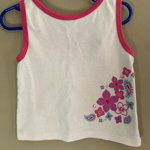 Pink and White Sporty Floral Tank Top
